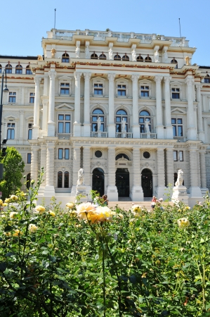 Vienna, Austria - June, 2011: Architectural detail of university building in Vienna, Austria のeditorial素材