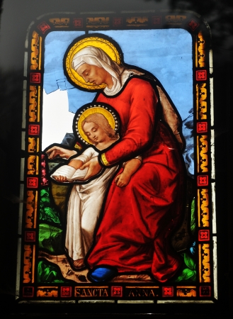 Paris, France - 31 March, 2011: Religious painting in old cemetery in Parisのeditorial素材