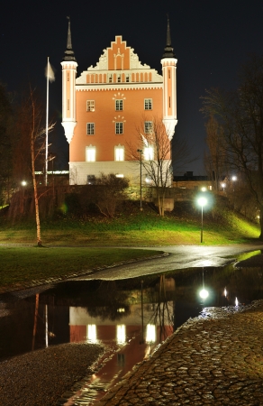 Stockholm, Sweden - December, 2011: Night view of old castle in Stockholm, Swedenのeditorial素材