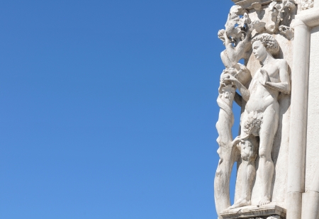 Venice, Italy - 06 May, 2012: Architectural detail of Doges Palace in Venice, Italyのeditorial素材