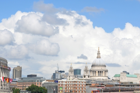 London, UK - August 05, 2012: Saint Paul cathedral dominating the London skylineのeditorial素材
