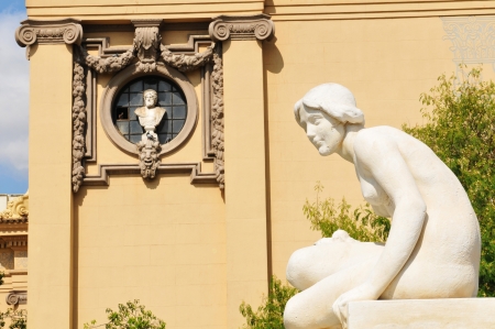 Barcelona, Spain - 08 July, 2012: Architectural detail of old building in Barcelona, Spainのeditorial素材