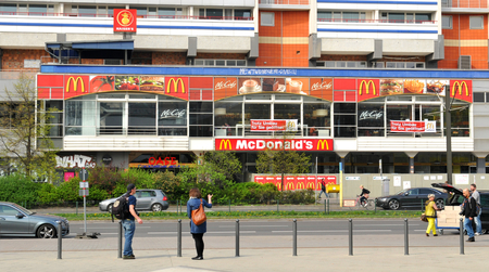 McDonalds fast food restaurant in Berlin, Germanyのeditorial素材