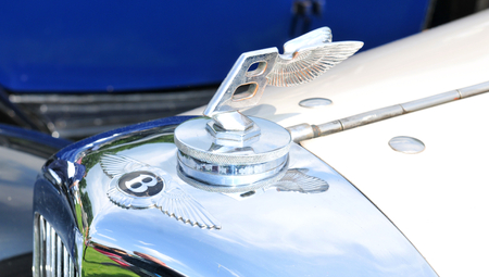 NOTTINGHAM, UK. JUNE 1, 2014: Bentley retro car displayed at the vintage car fair in Nottingham, England.のeditorial素材