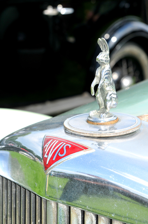 NOTTINGHAM, UK. JUNE 1, 2014: Alvis retro car displayed at the vintage car fair in Nottingham, England.のeditorial素材