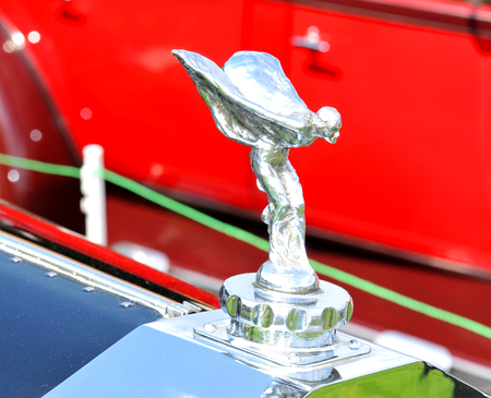 NOTTINGHAM, UK. JUNE 1, 2014: Rolls Royce retro car displayed at the vintage car fair in Nottingham, England.のeditorial素材