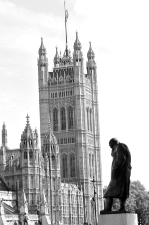 Statue depicting Winston Churchillの写真素材