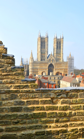 Lincoln Cathedral is a major landmark and the third largest cathedral in Englandの写真素材