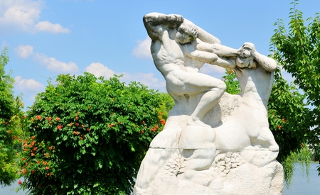 Ancient architecture in Bucharest, Romaniaの写真素材