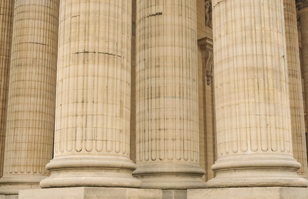 Architectural detail of columns in Paris, France.