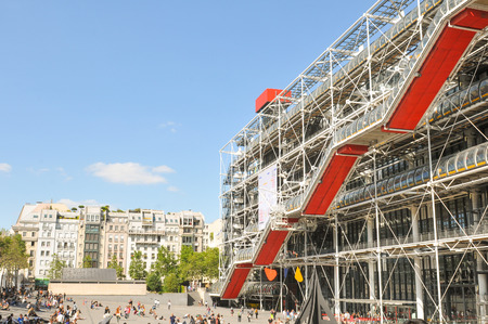 Paris, France - July 9, 2015: Architectural detail of Centre Georges Pompidou, major contemporary art museum in Paris, Franceのeditorial素材