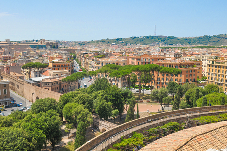 Aerial panorama of Vatican City in Rome in Italyの写真素材