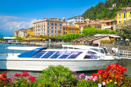 Bellagio, Italy - June 29, 2016: Panorama of the old town of Bellagio, famous resort by the Lake Como in Lombardy, Italyのeditorial素材