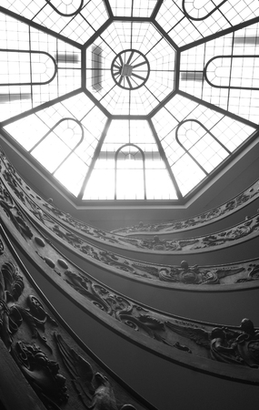 Vatican, Rome, Italy - June 21, 2016: Detail of staircase inside Vatican Museums (Musei Vaticani), Christian and art museums in Vatican City, Rome, Italy.のeditorial素材