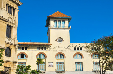 Old architecture in San Francisco square in Havana, Cubaのeditorial素材