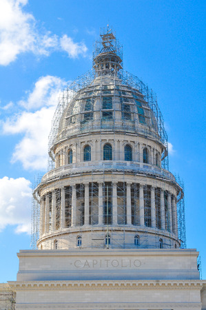 Architectural detail of the Capitol building (El Capitolio) in Havana, Cubaのeditorial素材