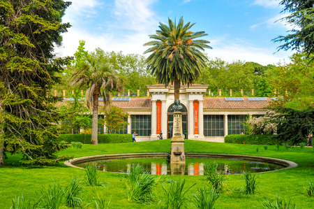 Madrid, Spain - April 10, 2016: Tourists visit the Botanical gardens (Real Jardin Botanico) in Madrid, Spainのeditorial素材