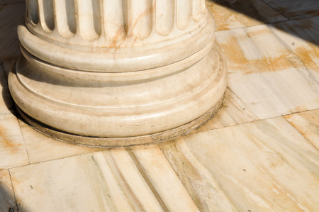 Architectural detail of Corinthian columns in Athens, Greece