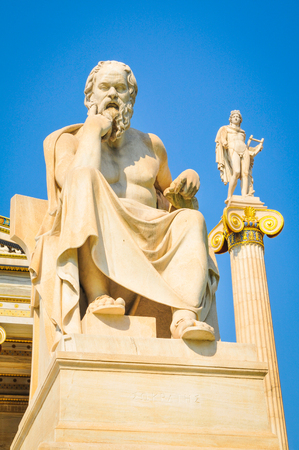 Statue of Socrates in Athens, Greeceのeditorial素材