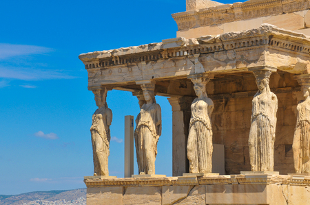 Architectural detail of the Parthenon in Athens, Greeceの写真素材