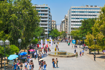 Athens, Greece - June 13, 2017: View of generic architecture in Syntagma Square, the main square in Athens, Greeceのeditorial素材