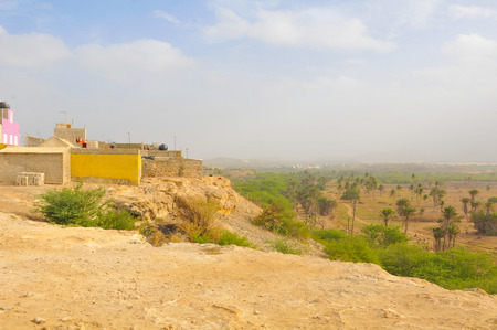 View of Rabil on the island of Boa Vista, Cape Verdeの写真素材