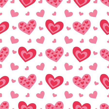 Cute seamless pattern with hearts for Valentineâ€™s day.
