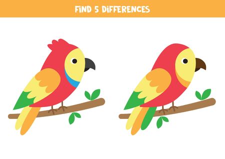 Two cute cartoon parrots.のイラスト素材