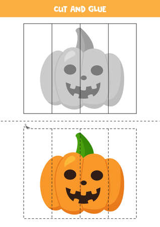 Cut and paste picture of Halloween pumpkin.のイラスト素材