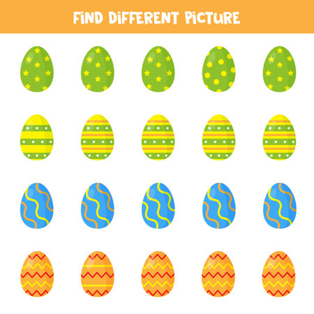 Find picture which is different from others. Easter eggs.のイラスト素材