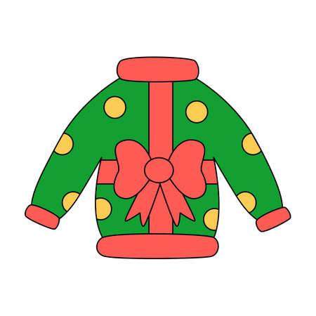 Vector picture of Christmas ugly sweater isolated on white background.のイラスト素材