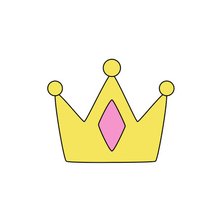 Vector picture of cartoon crown isolated on white background.のイラスト素材