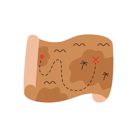 Vector picture of ancient map isolated on white background.のイラスト素材