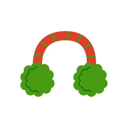 Vector illustration of cartoon winter headphone isolated on white background.のイラスト素材