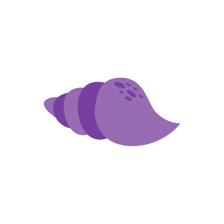 Vector picture of cute purple seashell isolated on white background.のイラスト素材