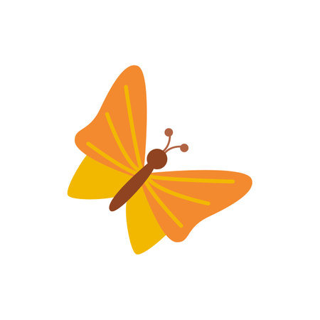 Vector picture of cartoon butterfly isolated on white background.のイラスト素材
