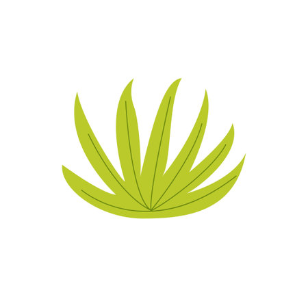 Vector picture of hand drawn green bush isolated on white background.のイラスト素材