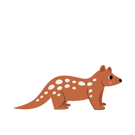 Vector picture of tiger quoll isolated on white background.のイラスト素材