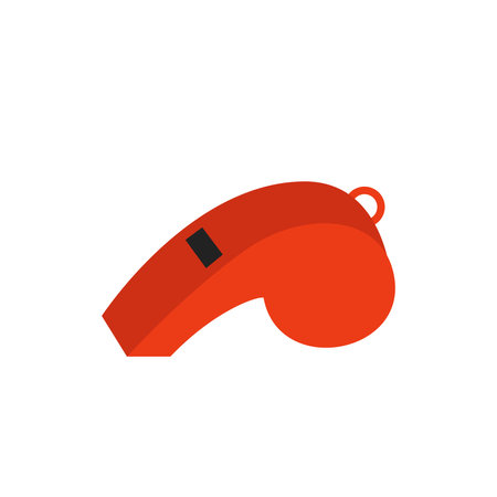 Vector picture of cartoon red whistle isolated on white background.のイラスト素材