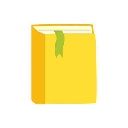 Vector picture of cartoon yellow book isolated on white background.のイラスト素材