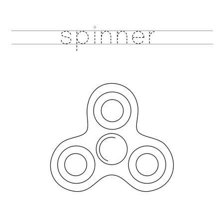 Trace letters and color black and white spinner.のイラスト素材