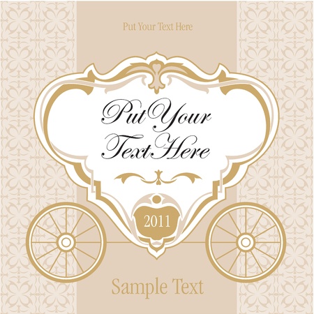 invitation design with fairytale carriageのイラスト素材