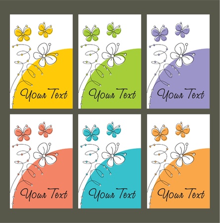 butterfly label set のイラスト素材