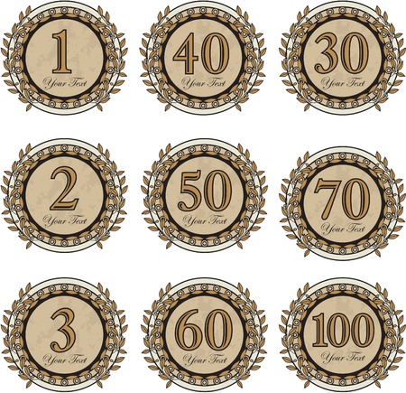 set vector anniversary and winner signsのイラスト素材