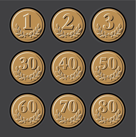 set anniversary and winner signsのイラスト素材