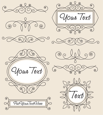 vector set vintage ornamentのイラスト素材