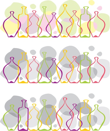 vector frieze glass bottleのイラスト素材