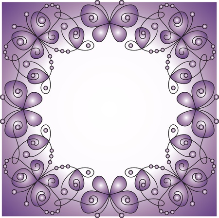 decorative vector frame with butterflyのイラスト素材