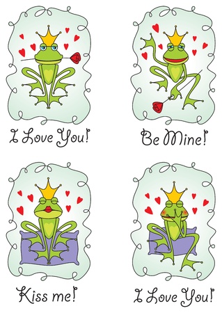 set vector greeting valentine cardのイラスト素材