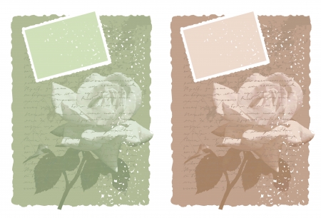 vintage background with rose in two color variationsのイラスト素材
